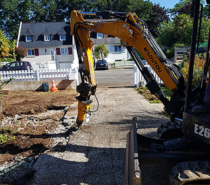 démolition de l’allée existante